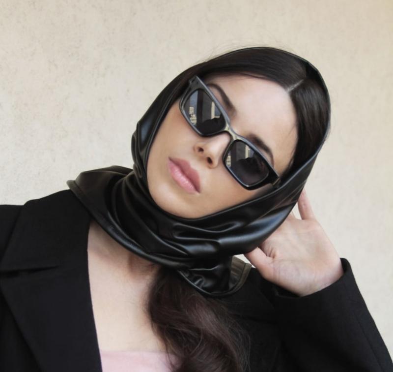 Soft Vegan Leather Headscarf for Women – Faux Leather Babushka