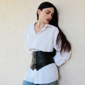 Corset belt, Basque belt, Genuine leather peplum skirt, Leather peplum, Peplum belt, Waist skirt, Wide peplum belt, Women&#39;s leather peplum
