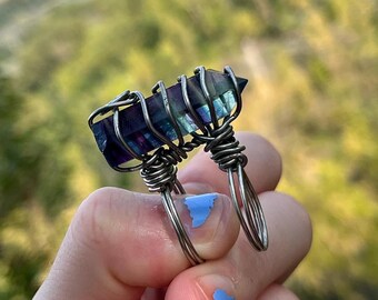 Regenbogen Fluorit Ring (size 6)