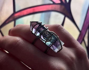 Regenbogen Fluorit Ring (größe 7)