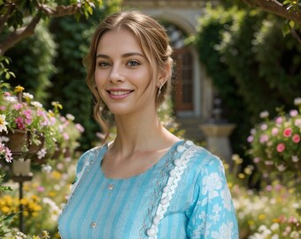 Blue Sky Cotton Tunic Dress
