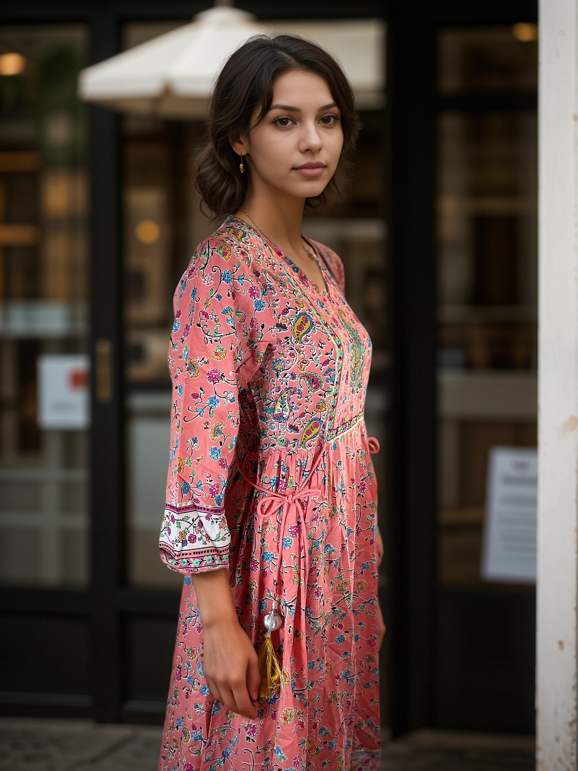 Floral Cutout A-Line Maxi Dress main image 0