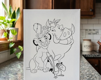 Lion King Paint Your Own Canvas Kit: Kids' Party Favor