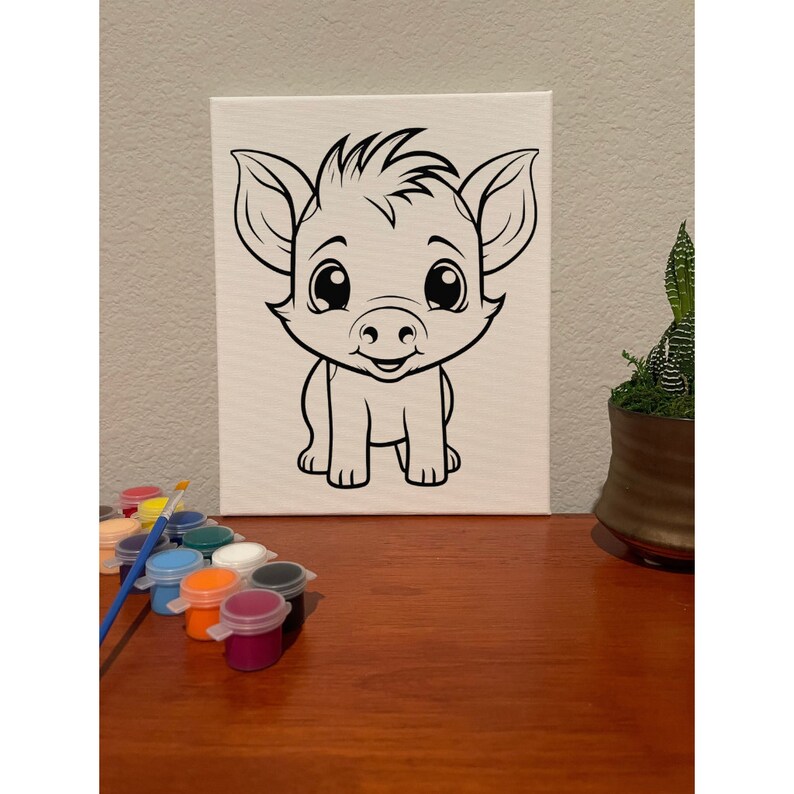 CUTE Animals Paint Party Color Your Own Canvas Party Favors Arts and ...