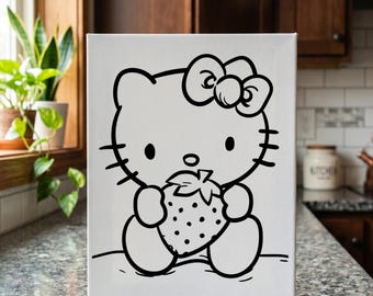 Pink Kitty Cat Paint Party Canvas: Kids Arts and Crafts - Party Favors