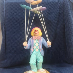 Large  26&quot; LE SIgned RON LEE Circus Clown Balancing Plates Figurine