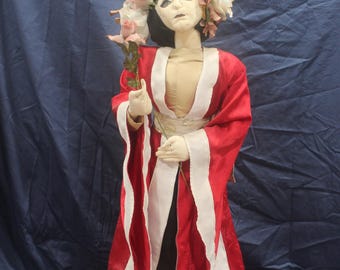 OOAK Doll Lippman Straus, Softworks, The Maiden (Kabuki) Cloth Doll, Hand Made