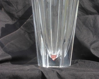 Swedish Orrefors Lead Crystal Corona Vase 7 5/8" LH 438424 Lars Hellsten