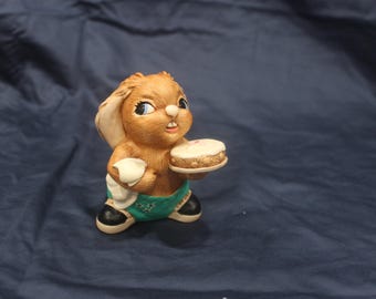 Pendelfin Rabbits Scoffer Painted  Stonecraft Waiter Bunny
