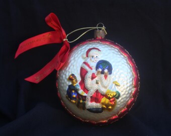 Waterford Holiday Heirlooms FTD Santa Christmas Ornaments Holding World