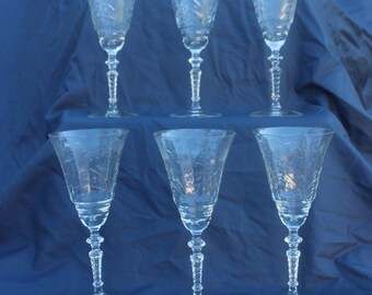 6 Libbey Rock Sharpe HALIFAX Crystal Wine Glass Red Wine