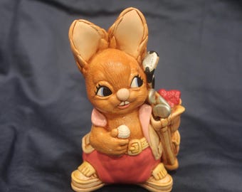 Pendelfin Rabbits Birdie Hand Painted  Stonecraft Bunny with Golf Bag