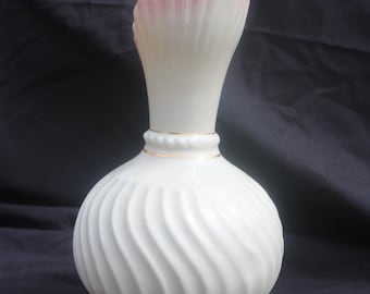 Belleek Ireland Swirl Globe Porcelain Vase