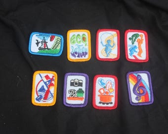Girl Scout Patches set of 8 1980s