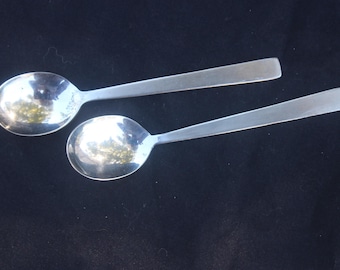 2 Vintage BOAC Airlines Atkinson Brothers Stainless Coffee Spoons British