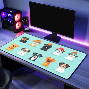 面白いゲームマウスパッド犬愛好家へのギフトデスクマットオフィスアクセサリーかわいいデザインクールなギフトゲーマー犬アートデスクパッド