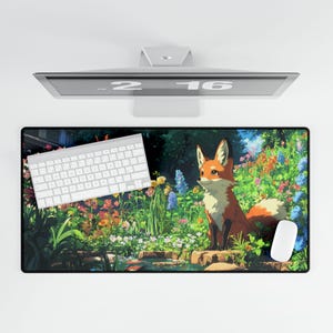 Funny Gaming Mousepad Gift For Fox Lovers Desk Mat Office Accessories Cute Design Cool Gift For Gamer Fox Art Desk Pad image 7