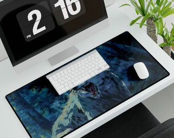 Funny Gaming Mousepad Gift For Wolf Lovers Desk Mat Office Accessories Cute Design Cool Gift For Gamer Anime Wolf Art Desk Pad