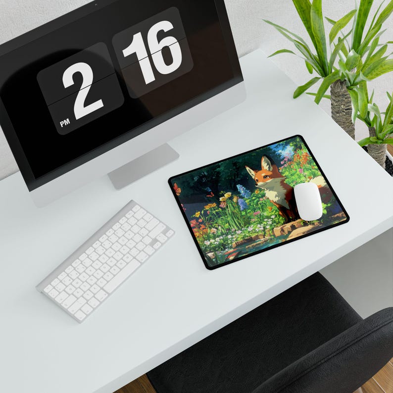Funny Gaming Mousepad Gift For Fox Lovers Desk Mat Office Accessories Cute Design Cool Gift For Gamer Fox Art Desk Pad image 3