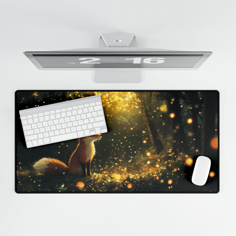 Funny Gaming Mousepad Gift For Fox Lovers Desk Mat Office Accessories Cute Design Cool Gift For Gamer Anime Fox Art Desk Pad Bild 7