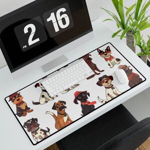 面白いゲームマウスパッド犬愛好家へのギフトデスクマットオフィスアクセサリーかわいいデザインクールなギフトゲーマー犬ポートレートアートデスクパッド