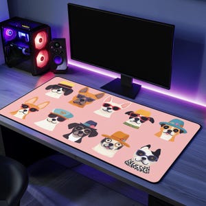 面白いゲームマウスパッド犬愛好家へのギフトデスクマットオフィスアクセサリーかわいいデザインクールなギフトゲーマー犬アートデスクパッド