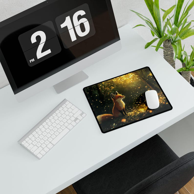 Funny Gaming Mousepad Gift For Fox Lovers Desk Mat Office Accessories Cute Design Cool Gift For Gamer Anime Fox Art Desk Pad Bild 3