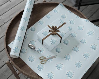 Snowflake Christmas Gift Wrap - Winter Holiday Paper