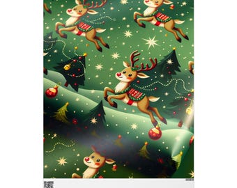 Urlaub Rentier Geschenkpapier, festliche Weihnachtsgeschenkpapier