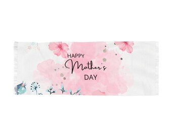Happy Mothers Day with Pink Flowers-Light Scarf