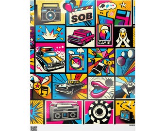 Vibrant Retro Wrapping Paper, Colorful 90gsm Gift Wrap