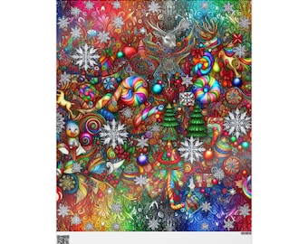 Feestelijk kerstinpakpapier, kleurrijk vakantiedecor
