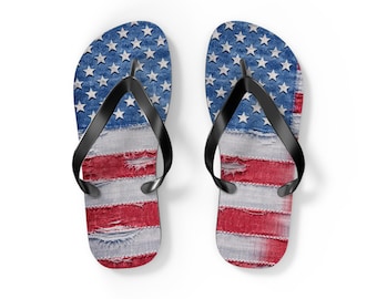 Tongs drapeau américain Tongs | Sandales de plage d'été patriotiques