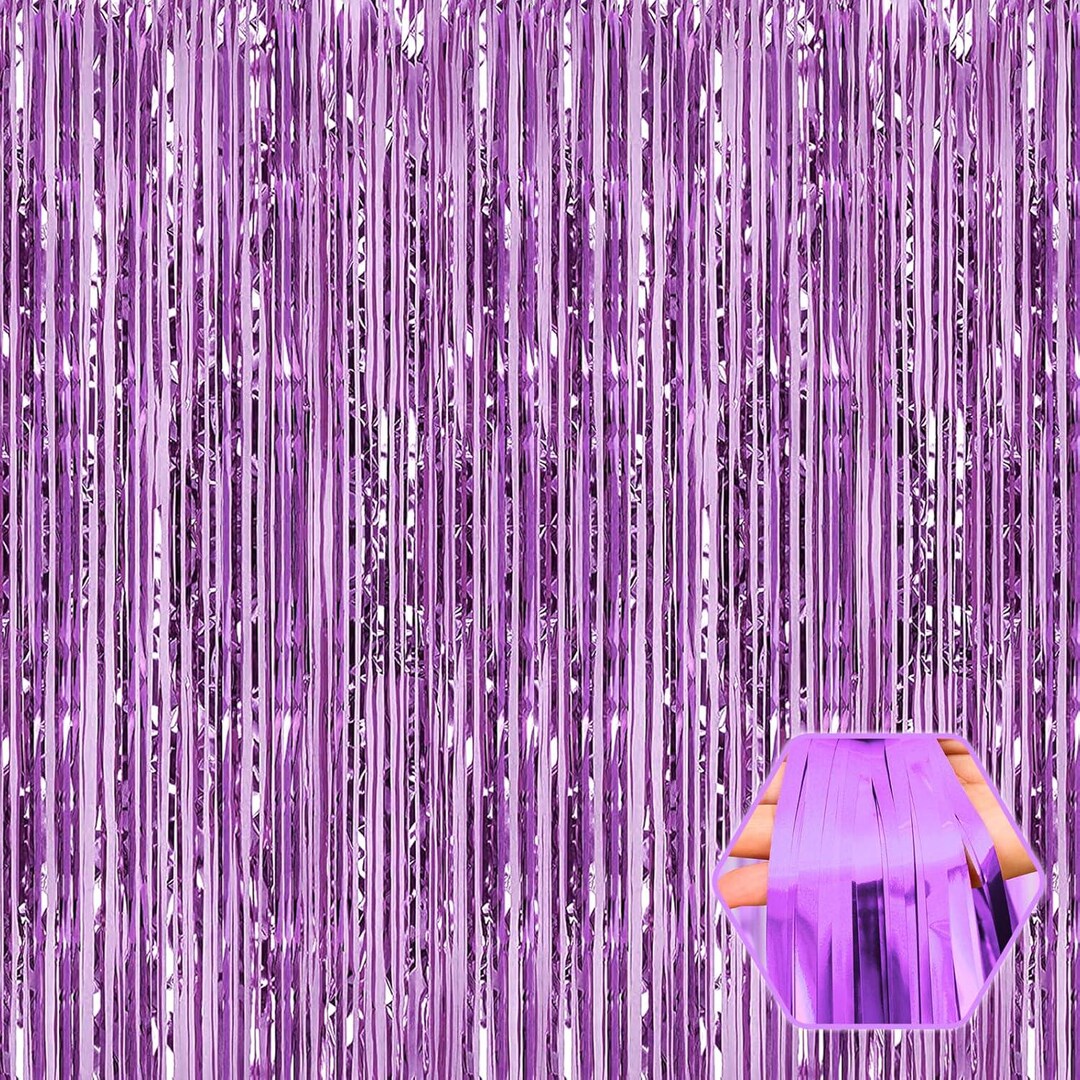 Matt Fringe Curtain Backdrop Purple Adult main image 1