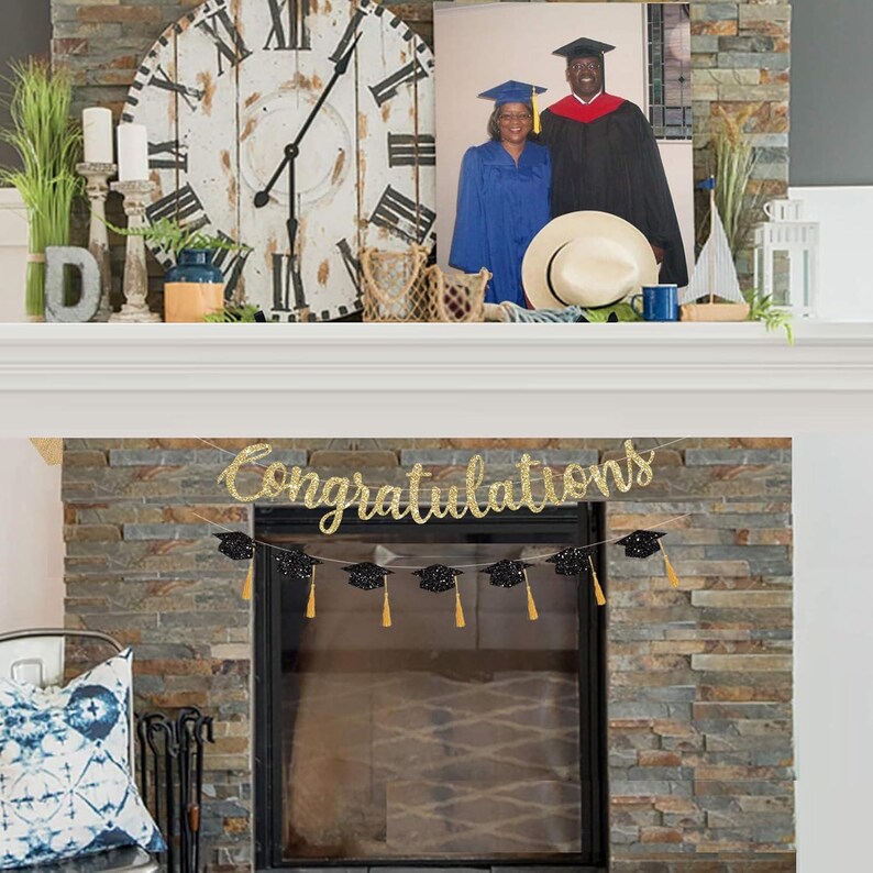Congratulations Banner Graduation Decorations Class of 2025 Gold ...