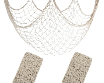 2 Pack Decorative Fishing Net 80x40 Inch, 3mm Thickness Beige Natural  Cotton Large Picture Wall Hanging Fish Net, Party Decorations Fishnet. -  Etsy