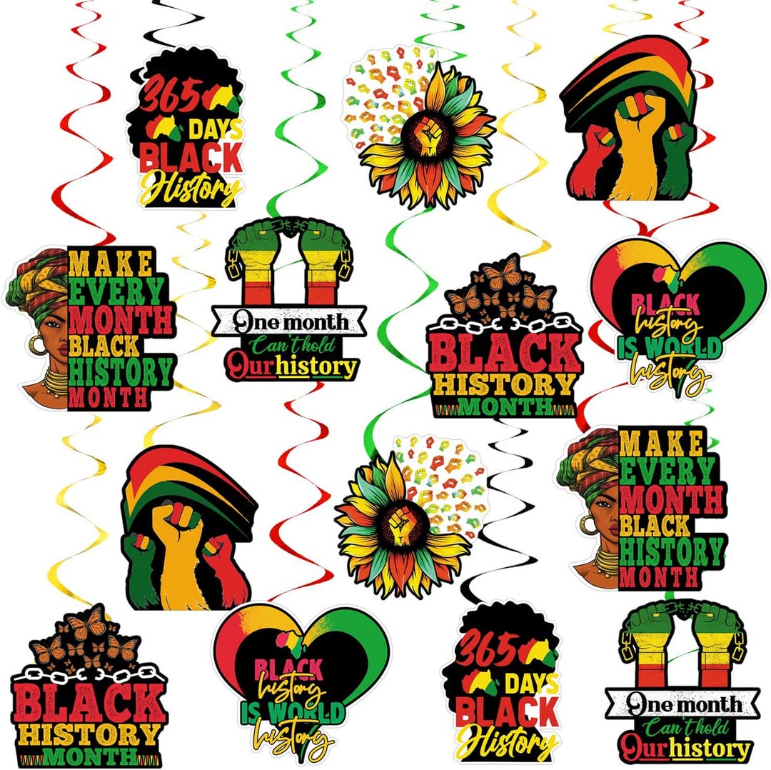 FARMNALL Happy Black History Month Decorations Hanging Swirl Decorations African...