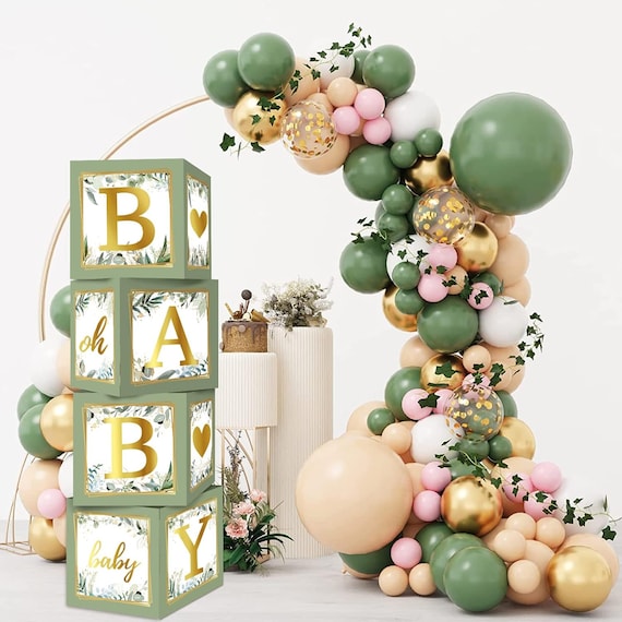 Gender Reveal Baby Box Decorations - 4pcs Letter Blocks For Baby Shower - View #4