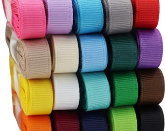 3/8 inch Solid Color Ribbon Grosgrain Ribbon, 20 Colors*2 Yards Each Total 40 Yds Per Package, Assortment 20 Colors Ribbon Perfect for Bows