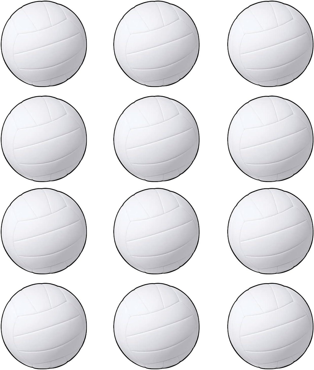 12 Piece Volleyball Cutouts, 13.5'' White/black. Etsy