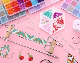 Bead Loom Kit for Adults Beading Loom Supplies 48000 Pcs Glass Seed Beads Bracelets Jewelry Earring Making Tools  DIY Craft