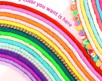 12000 Pcs Clay Beads for Bracelet Making 48 Colors 3 Boxes Jewelry Making Kit Polymer Spacer Preppy Heishi Beads and Elastic Strings