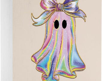 Pink Boo Ghost Halloween Decor Cute Halloween Desk Decor for Home Office Pink Boo Fall Decorations for Home 5 x 5 inches