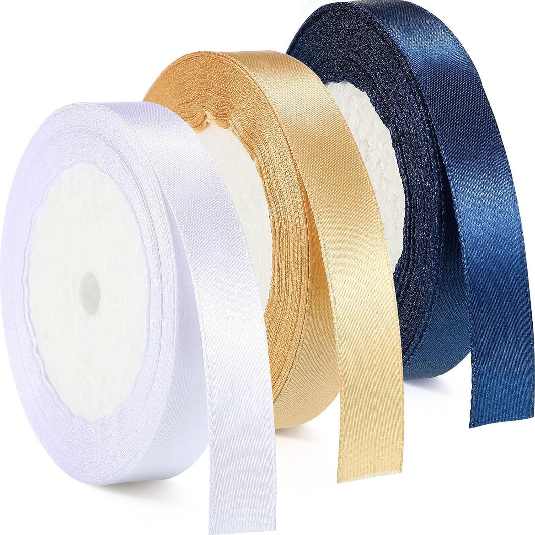 Recorder Ribbons Class 3 Rolls Graduation Ribbon Class of 2025 Double Face Satin Ribbon 1/2 ...
