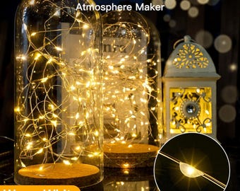 6 Pack Fairy Lights Battery Operated 7ft 20 LED Mini String Lights Twinkle Lights Silver Wire Firefly Starry Lights for Mason Jars Wedding