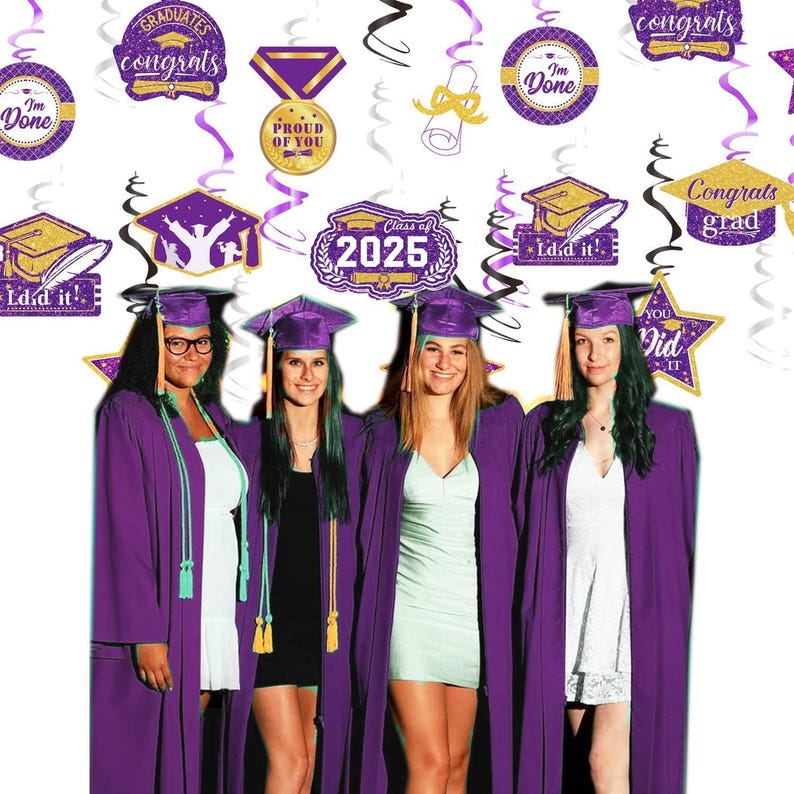Graduation Decorations Purple Gold 2025/purple Gold Graduation Party ...