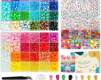 Bracelet Making Kit Friendship Bracelet, Kit 48 Colors Pony Beads Letter Beads for Jewelry Making, DIY Arts