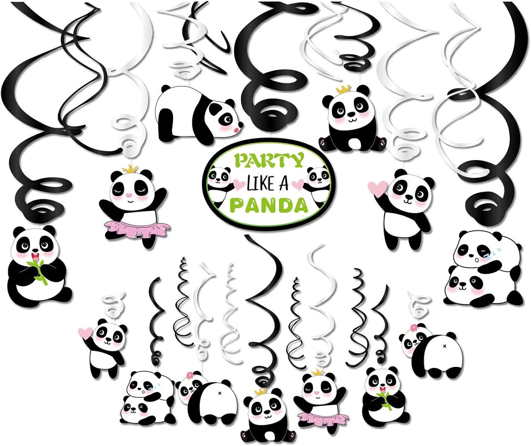 Panda Hanging Swirl Decorations Panda Ceiling Hanging Swirl Decorations ...