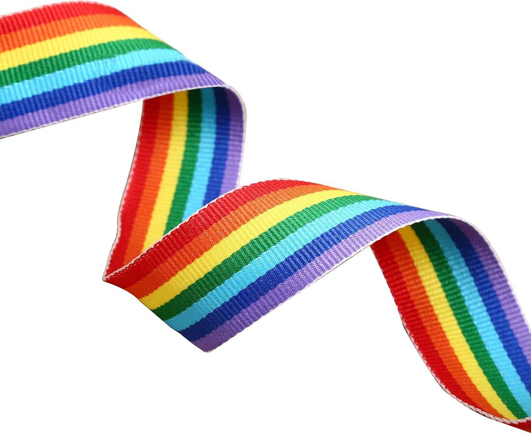 Very Wide Ribbon 21.88 Yard Rainbow Grosgrain Ribbons Rainbow Double-sided Polyester ...