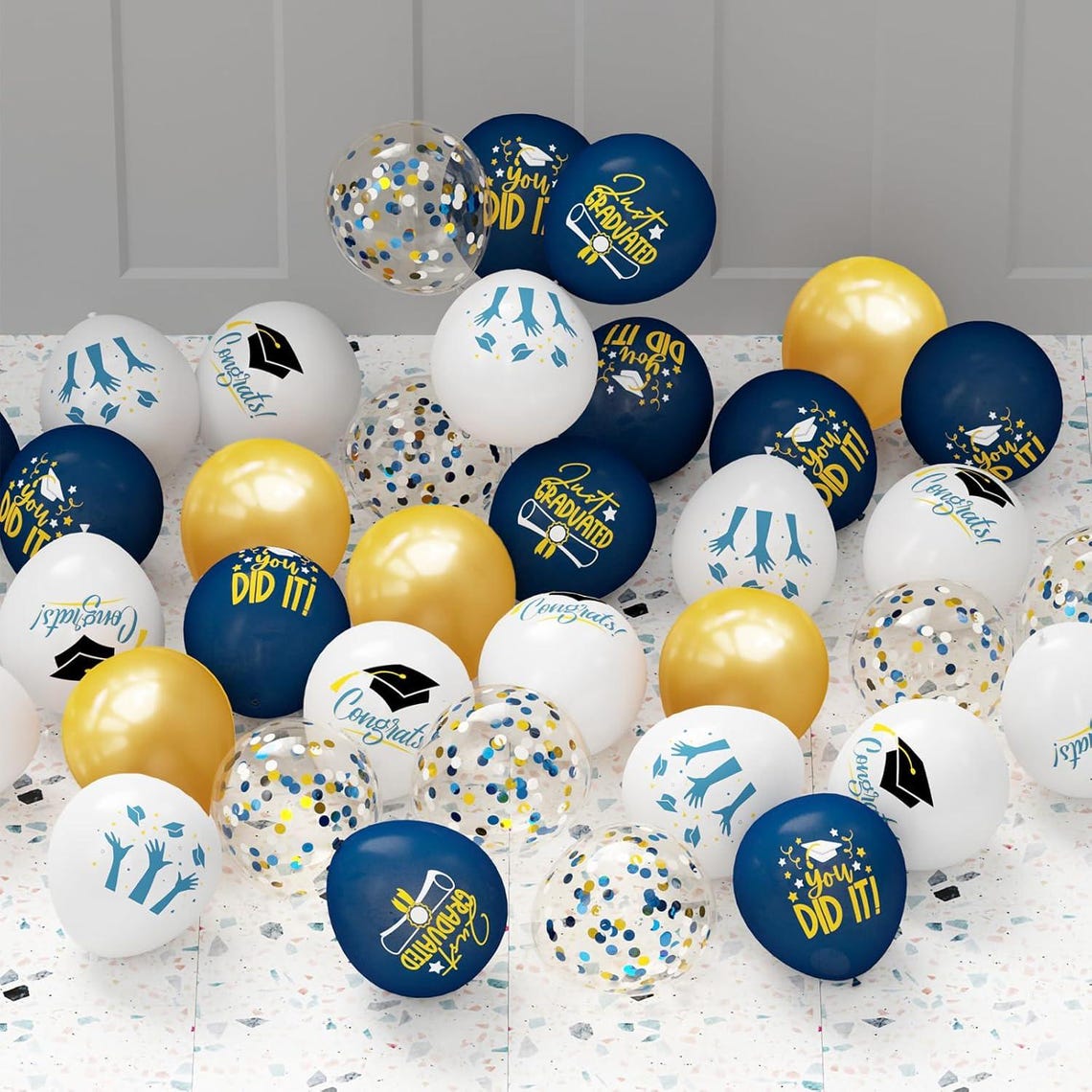 2026 Graduation Party Decoration, Graduation Balloons Blue and Gold ...